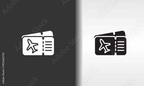 Flight Ticket Vector, Icon Or Logo Sign Isolated Symbol Illustration