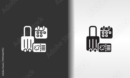 Flight Ticket Vector, Icon Or Logo Sign Isolated Symbol Illustration