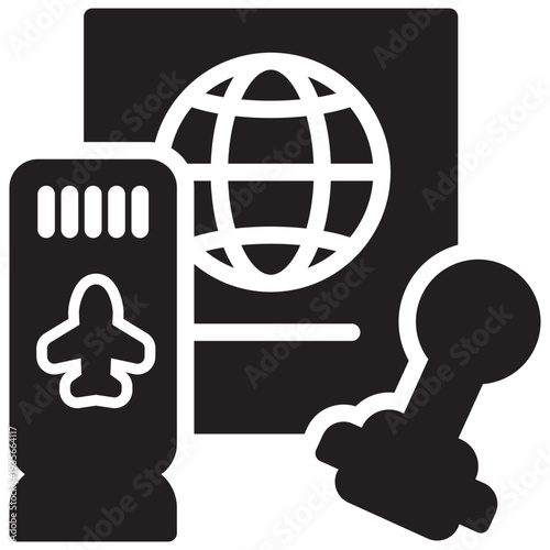 Flight Ticket Glyph Icon