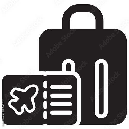 Flight Ticket Glyph Icon