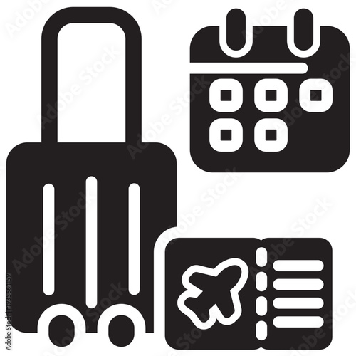 Flight Ticket Glyph Icon