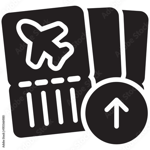 Flight Ticket Glyph Icon
