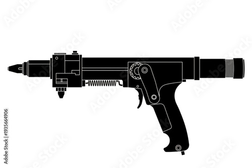 Black Handgun Silhouette: A meticulously crafted silhouette of a handgun, a symbol of power and control.