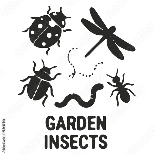 set of vector icons of insects
