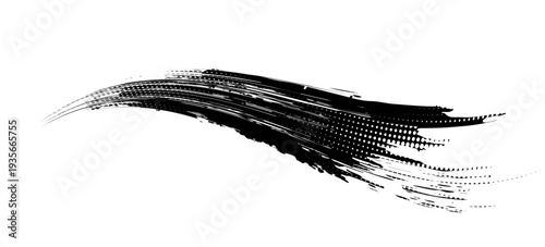 Vector make-up cosmetic mascara brush stroke texture design isolated on white. Realistic mascara smear template. Mascara eyelashes brush stroke makeup. Black hand drawn lash scribble swatch.