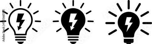 Innovative idea lightbulb icons set