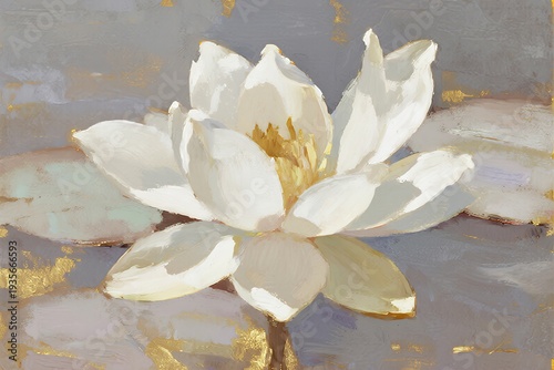 White lotus flower on water