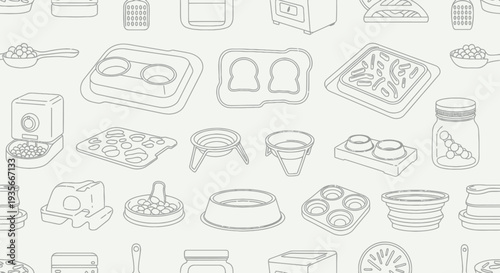 Kitchen Utensils and Cooking Essentials Icons.