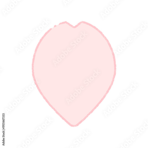 手描きの桜の花びらの線画フレーム素材 - 春･卒入学･日本のイメージのシンプルでかわいい装飾イラスト