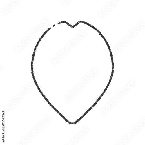 手描きの桜の花びらの線画フレーム素材 - 春･卒入学･日本のイメージのシンプルな黒い線の装飾イラスト