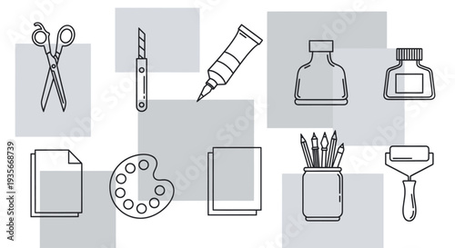 Artistic Tools and Supplies for Creativity.