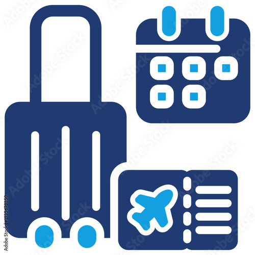 Flight Ticket Blue Color Icon