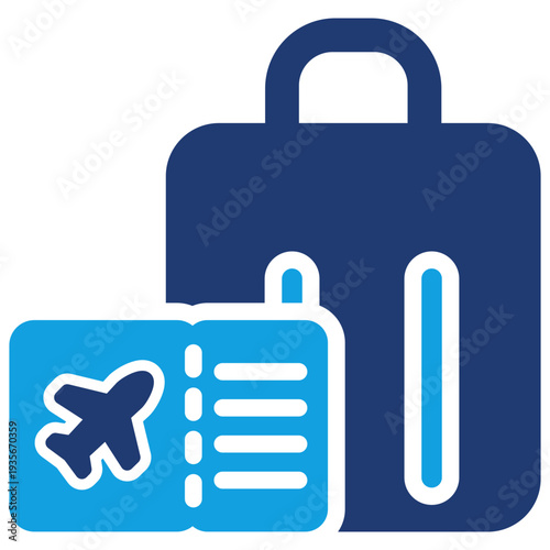 Flight Ticket Blue Color Icon