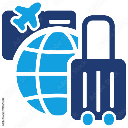 Flight Ticket Blue Color Icon