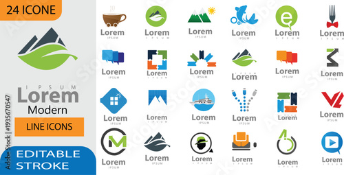 Modern Creative Logo Icons Set – Abstract Business Brand Identity Vector Logo Collection