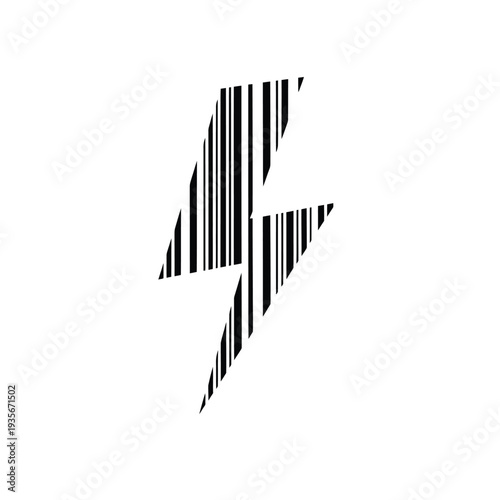 Abstract bird shape created from black and white vertical lines