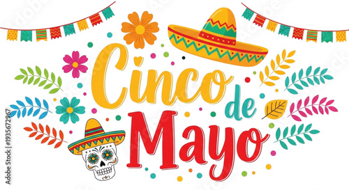 Vibrant Cinco de Mayo Fiesta Celebration Graphics for Festive Marketing and Party Invitations