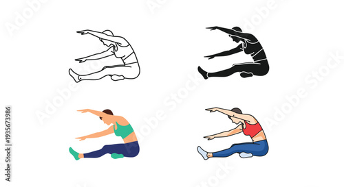 Woman Exercise Pose Commercial Vector Graphic