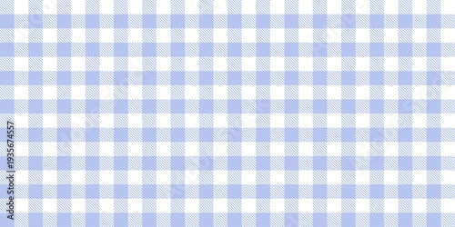 Light blue and white gingham seamless pattern. Classic checkered plaid background for fabric, picnic blankets, tablecloths, wrapping paper, and scrapbooking.