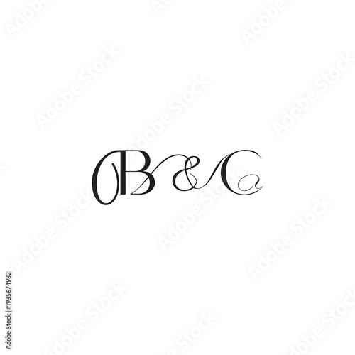 caligraphic style monogram luxury elegant logo design BC wedding initial concept letter