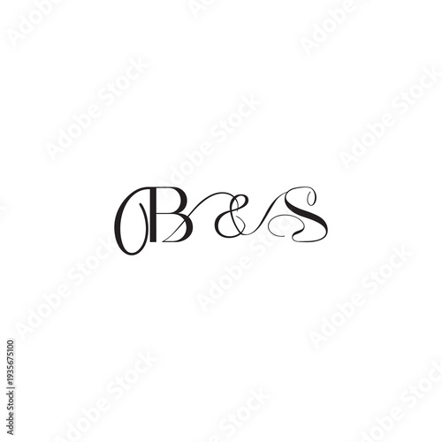 caligraphic style monogram luxury elegant logo design BS wedding initial concept letter