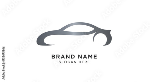 Modern Luxury Car Logo Design Template with Sleek Lines and Placeholder Text.