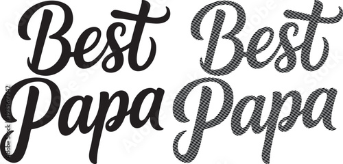 Best Papa Text white background