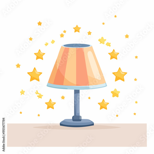 Cozy bedside lamp with glowing stars, creating a warm and inviting atmosphere for relaxation