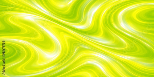 Abstract colorful green background with soft flowing silk waves and smooth liquid fabric texture design
