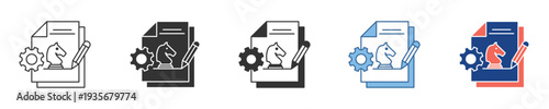 Versatile document configuration and content creation icon set, symbolizing software development, file customization, and digital editing solutions for various platforms and applications