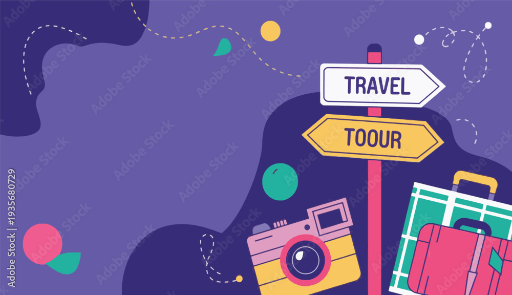 Naklejka premium Travel and Tourism Concept Background