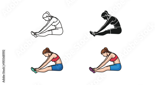 Woman Stretching Seated Forward Bend Exercise