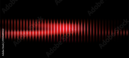 3d transparent ribbed glass background with refraction and holographic effect. Reeded glass with rainbow gradient. Render of corrugated wall with overlay reflection light on dark. 3d vector background