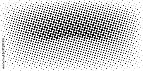 Set of halftone dots gradient pattern texture isolated on white background. Straight dotted spots using halftone circle dot raster texture. Vector blot half tone collection.