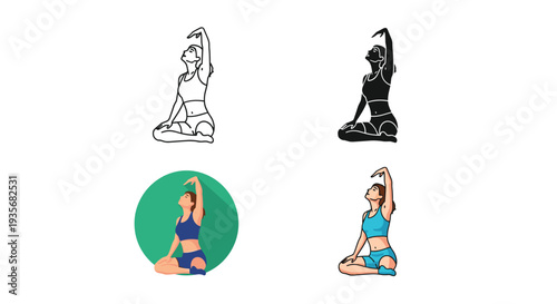 Woman Yoga Pose Fitness Wellness Vector