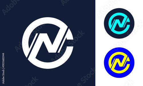 Modern NC CN Letter Logo Monogram