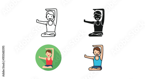 Yoga Pose Figure Commercial Vector