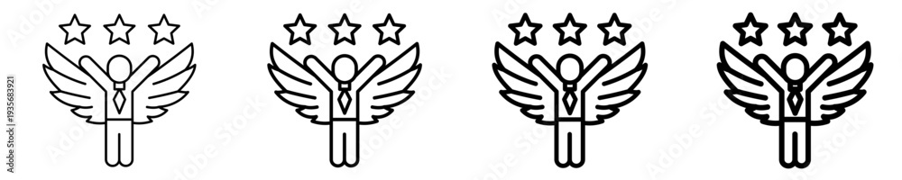 Fototapeta premium Empowerment Wings Icon Set Different Style Collection 