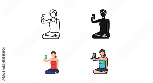 Woman Yoga Selfie Collection