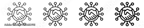 Digital Handshake  Icon Set Different Style Collection
