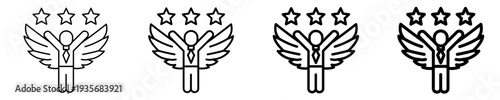 Empowerment Wings  Icon Set Different Style Collection
