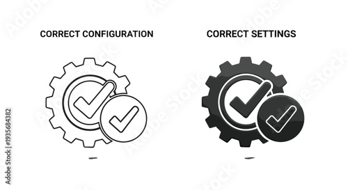 Gear Checkmark Success Configuration Settings Business