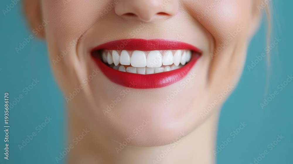 Obraz premium Elderly woman smiling with healthy teeth, aging and oral care, wellness science