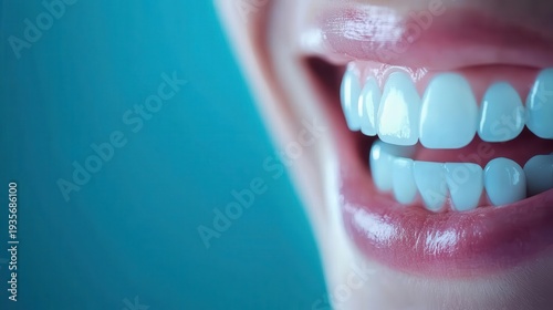 Closeup of gums treated with laser therapy, modern periodontal care, dental science