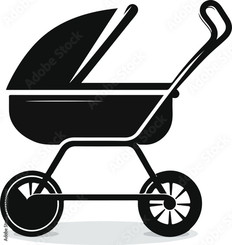 baby stroller vector art silhouette baby stroller logo, icon.eps