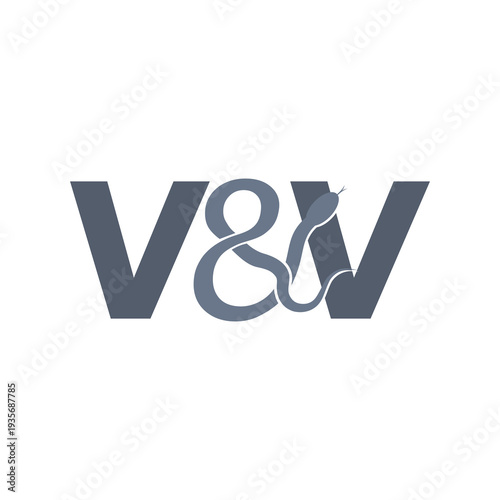 V&V snake logo icon isolated on white background