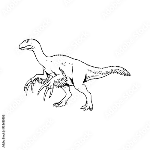 Therizinosaurus dinosaur illustration vector 
Vector illustration icon on a white background