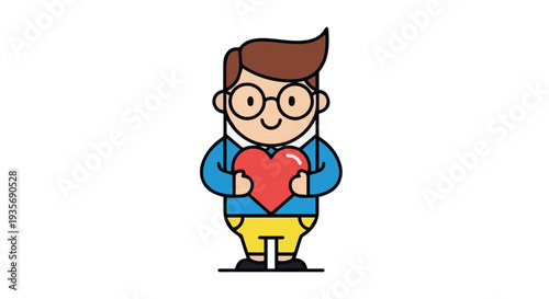 Cartoon student character holding book symbolizes smart learning, confidence, and academic success