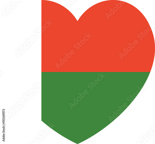 Free Download Madagascar flag icon, badge in heart shaped. Republic of Madagascar flag in heart shape. National flag of Madagascar button, sticker. - GFXLoad