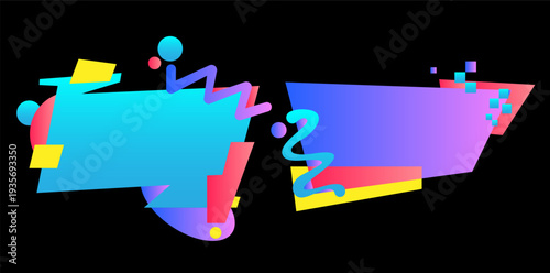 Set of modern organic shapes. Fluid vector trendy elements. Template graphics vector 06